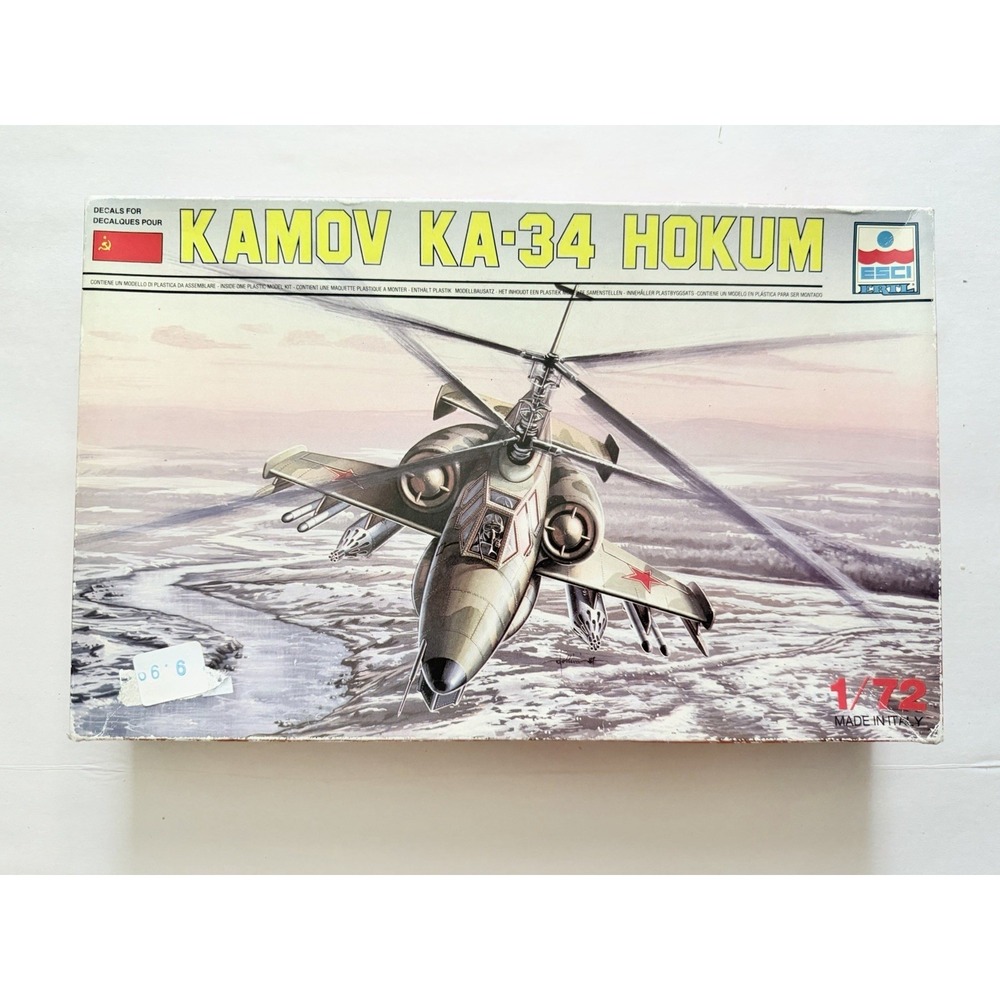 ESCI ERTL Kamov Ka-34 Hokum Helicopter Model Kit 1/72 Scale Vintage Art 9073